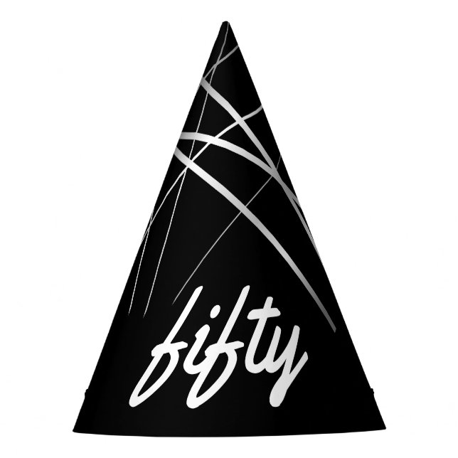 50.º cumpleaños 50 Gorra Fiesta de Papel Negro (Anverso)