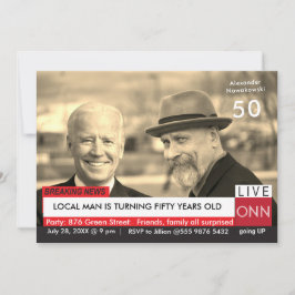 50.º cumpleaños Biden Mens divertida invitación de