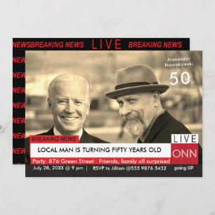 50.º cumpleaños Biden Mens divertida invitación de