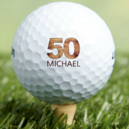 50.º cumpleaños bolas de golf regalo de madera de