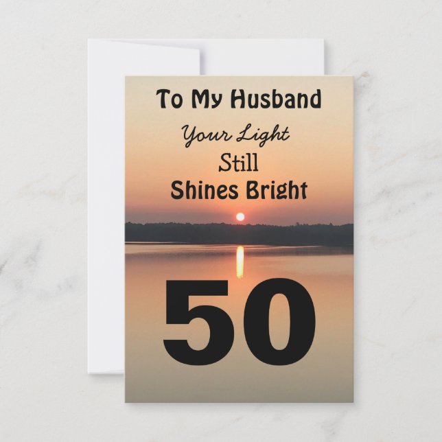 50.º cumpleaños del marido tu luz brilla amanecer (Anverso)