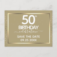 50.º cumpleaños Guardar la invitación de fecha