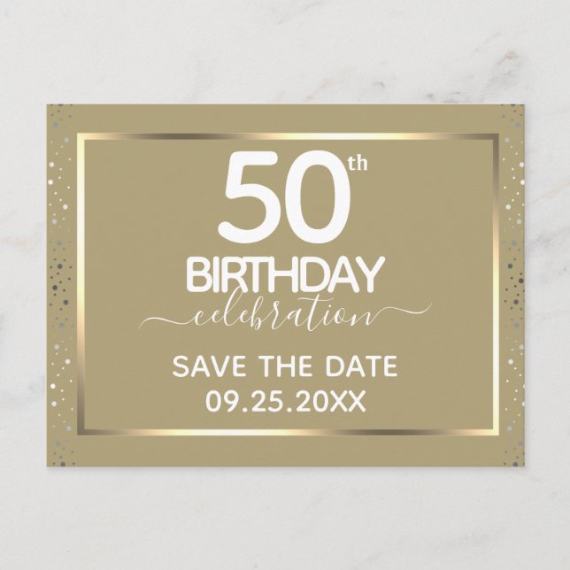 50.º cumpleaños Guardar la invitación de fecha (Anverso)