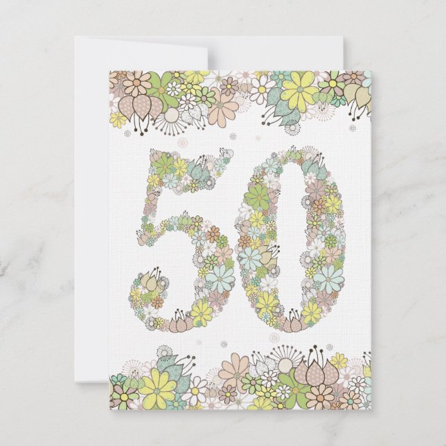 50.º cumpleaños: Invitación a la foto de damas de  (Anverso)