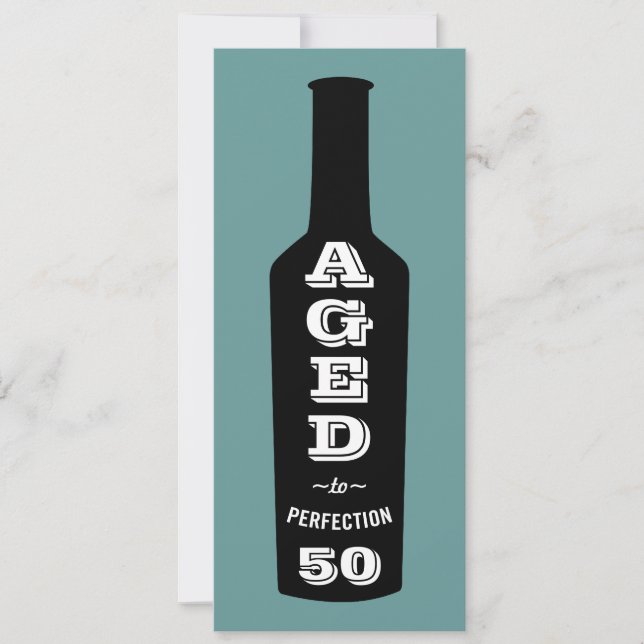 50.º cumpleaños Invitación a vino de edad avanzada (Anverso)