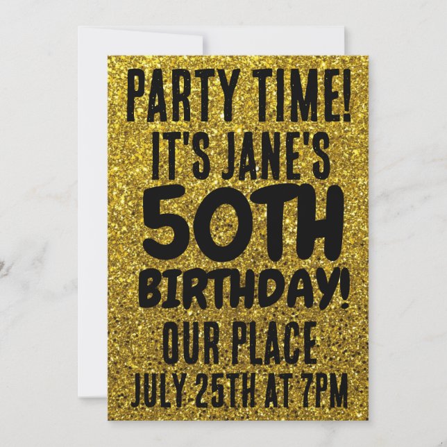 50.º CUMPLEAÑOS INVITACIONES DE PERSONALIZADOS PUR (Anverso)