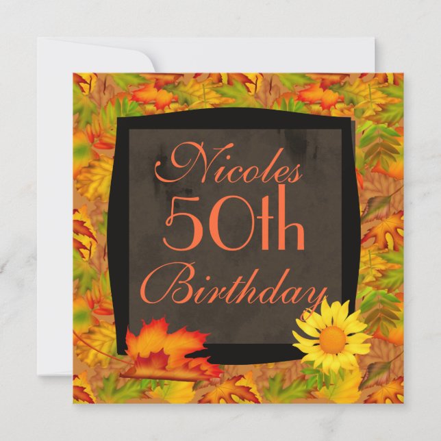 50.º CUMPLEAÑOS INVITACIONES PARA CAÍDA (Anverso)