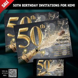 50.º CUMPLEAÑOS INVITACIONES PARA ÉL - CAMPAÑA DE 