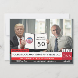 50.º cumpleaños 🎙️ la divertida tarjeta de notici