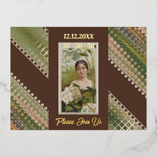 50.º cumpleaños Personalizado Invitación Bellezas  (Anverso)