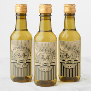 50.º cumpleaños Sparkling Wine Gold Polka Dot Stri