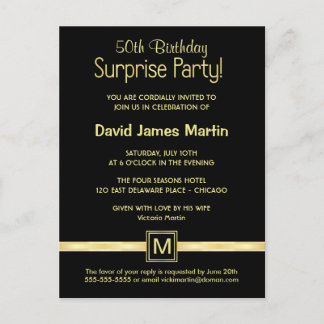 50.º Fiesta de sorpresa de cumpleaños - Invitacion