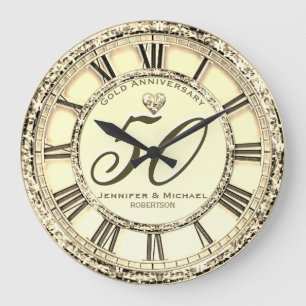 50.º gran reloj de aniversario de Boda de plata