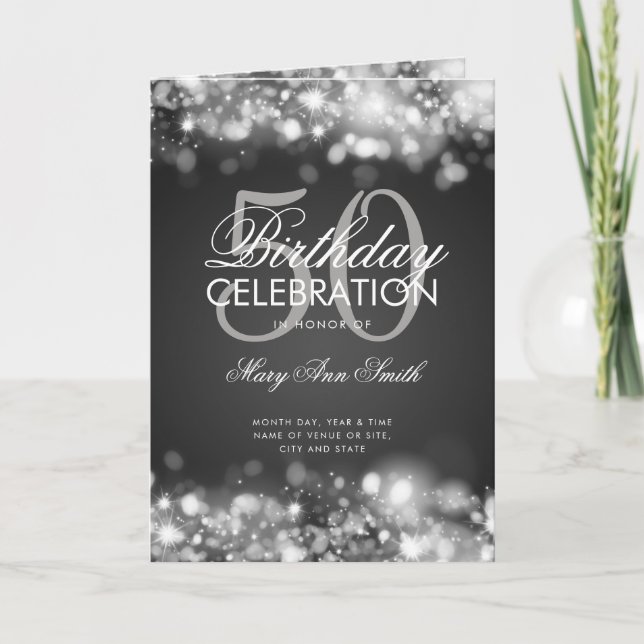 50.º menú del programa de cumpleaños Glam Lights S (Anverso)