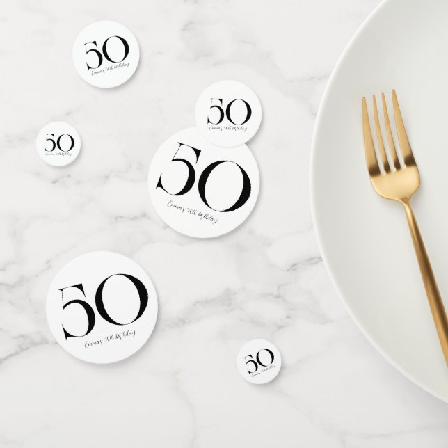 50.º natalicio Confeti Blanco y Negro (Grupo)