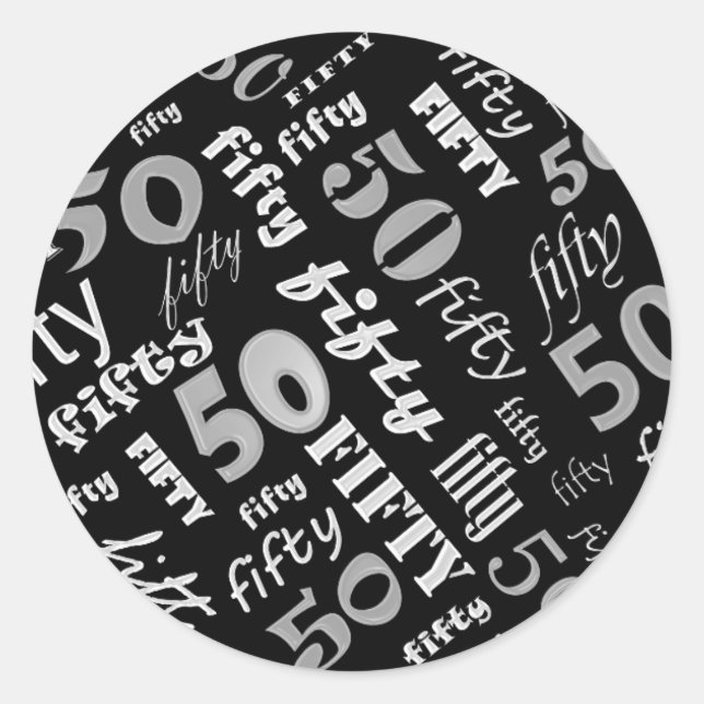 50.º Pegatina de la fiesta de cumpleaños (Anverso)