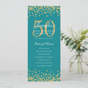 50.º Programa de Cumpleaños Menú Confetti de oro V