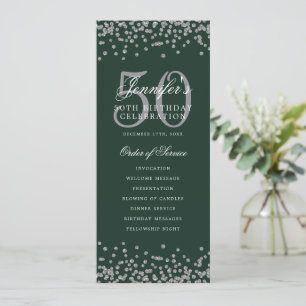 50.º Programa de Cumpleaños Menú Gracias Verde Pla