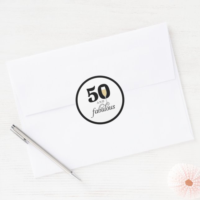 50.º y fabuloso Sello para sobres de cumpleaños (Sobre)