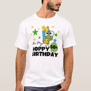 50.a camiseta del cumpleaños de la rana de lúpul