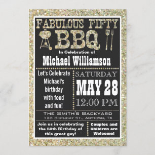 50.a invitación de la fiesta de cumpleaños del Bbq
