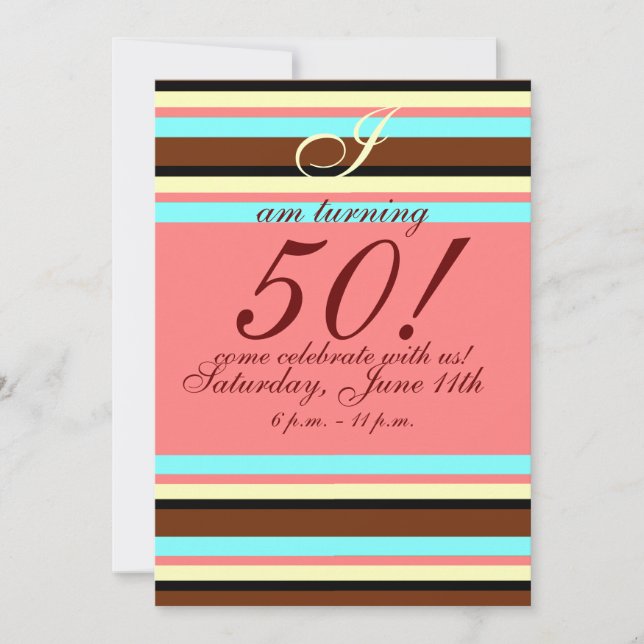 50.a invitación del cumpleaños (Anverso)
