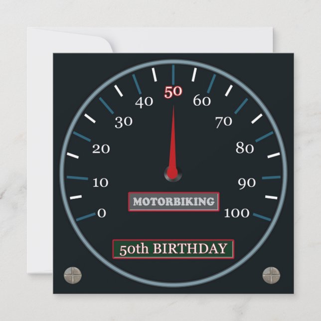 50.a invitación del cumpleaños de Motorbiking (Anverso)