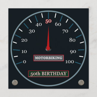50.a invitación del cumpleaños de Motorbiking