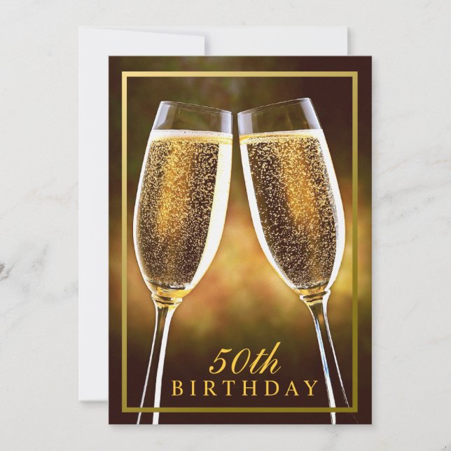 50.a invitación formal del cumpleaños (Anverso)