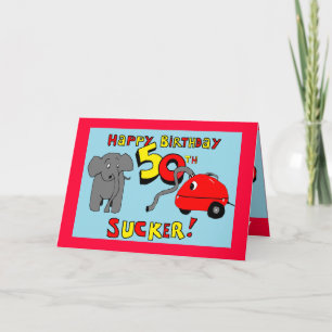 50.a tarjeta de cumpleaños del elefante divertido
