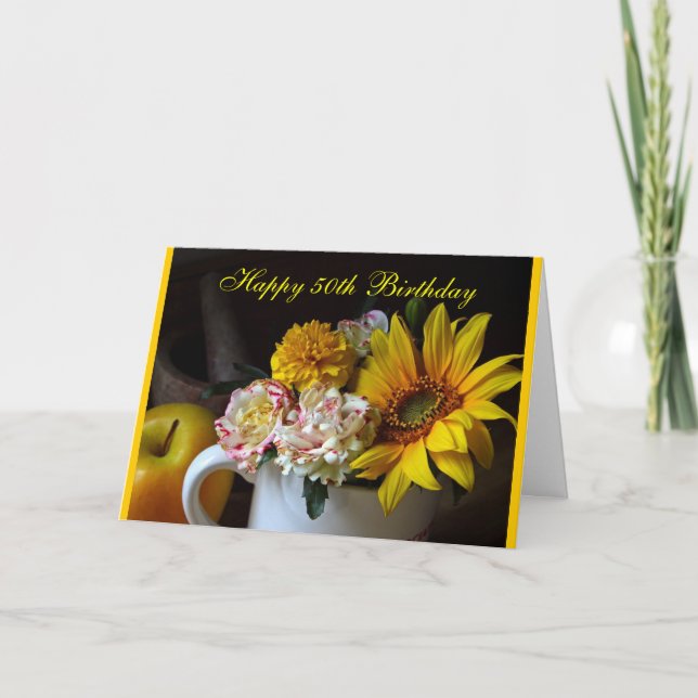 50.a tarjeta de cumpleaños del nacido en el baby (Anverso)