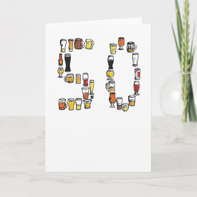 50.a tarjeta de cumpleaños, tarjeta de la cerveza (Anverso)