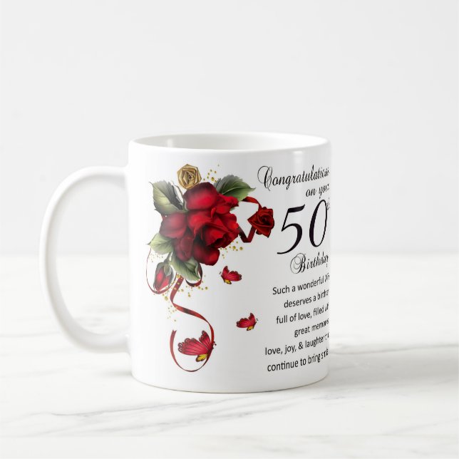 50.a taza del regalo de cumpleaños de la esposa (Izquierda)