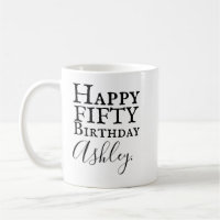 50.a taza personalizada del cumpleaños