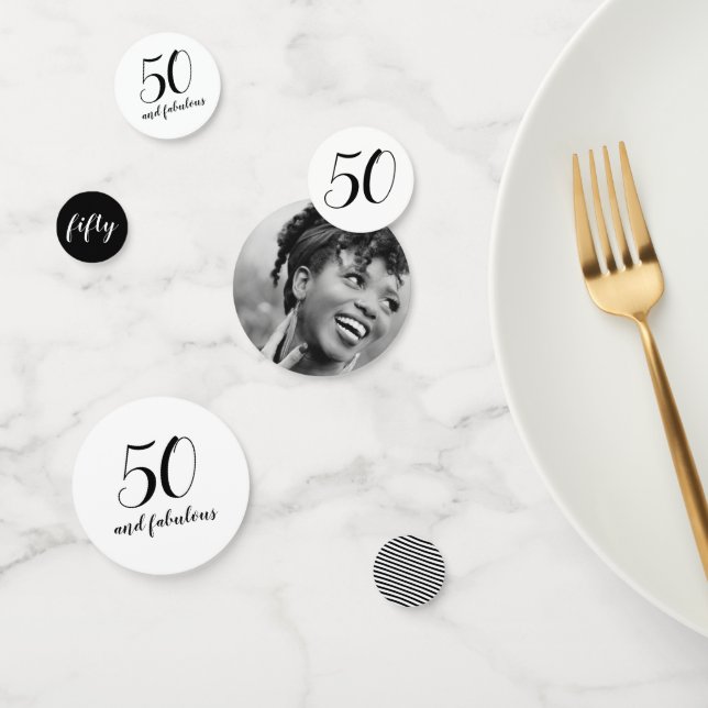 50 and Fabulous Birthday Party Photo  Confetti (Grupo)