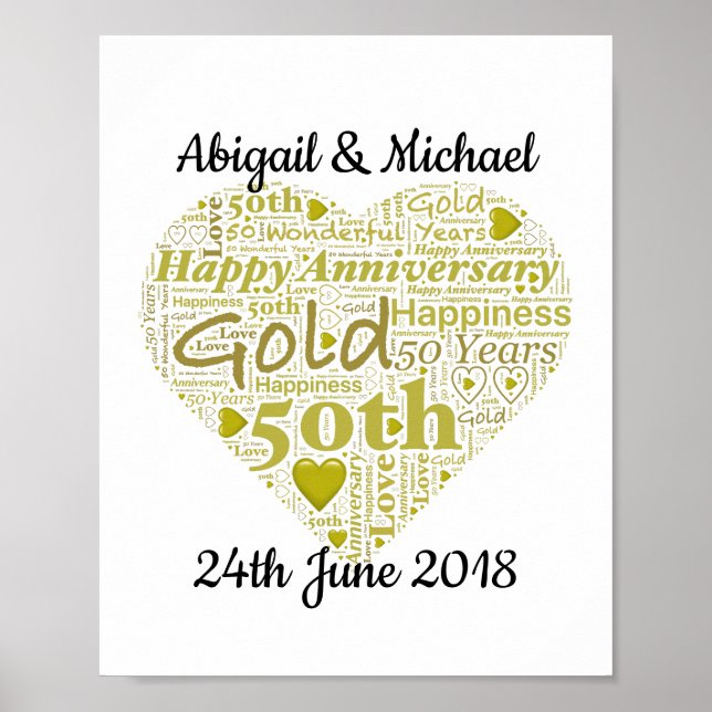 50 Aniversario Boda Personalizado del Arte de Pala (Frente)