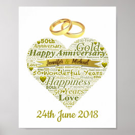 50 Aniversario Boda Personalizado del Arte de Pala