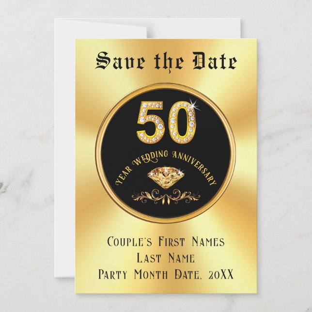 50° Aniversario Boda Salven los imanes de fecha, (Anverso)