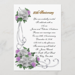 50° aniversario de Boda Invitación a las rosas bla