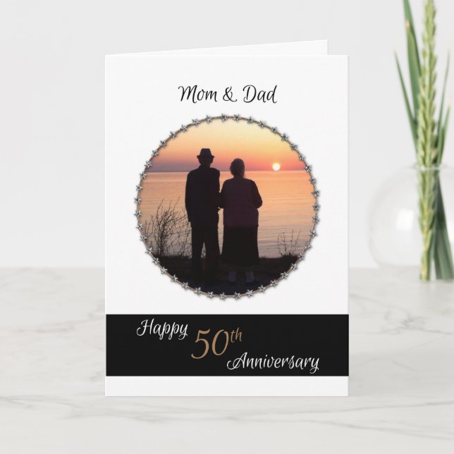 50° aniversario de Boda para la tarjeta de mamá y  (Anverso)