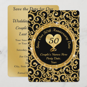 50° aniversario de Boda Salven las tarjetas de fec