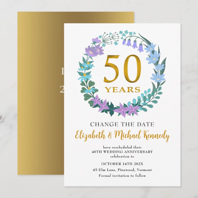 50° Aniversario de la flor dorada cambia la fecha (Anverso / Reverso)