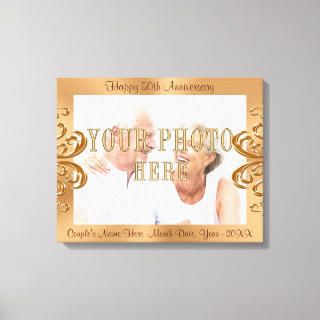 50° Aniversario de la foto lienzo con nombres y fe (Anverso)