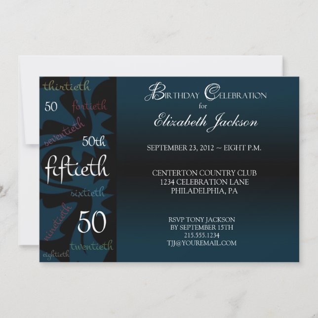 50° aniversario de la invitación a la fiesta (Anverso)