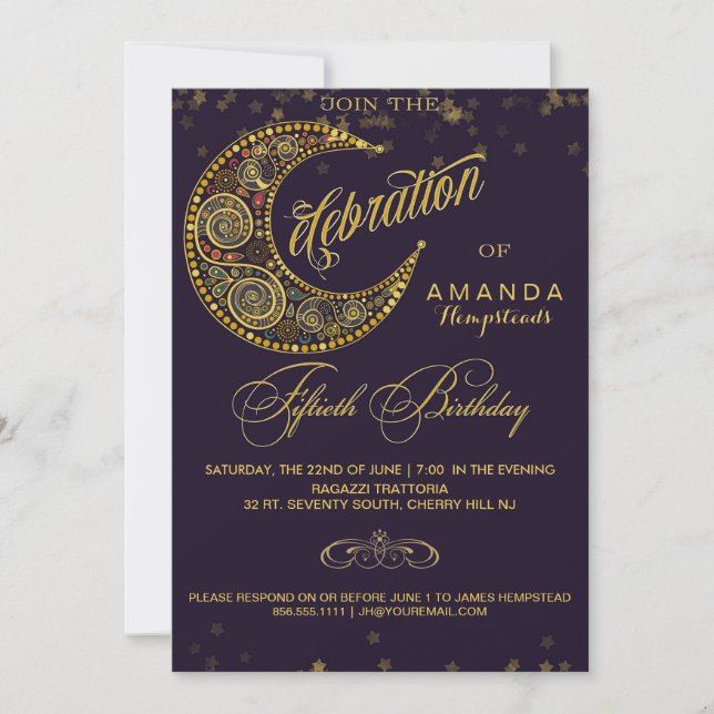 50° aniversario de la invitación a la fiesta (Anverso)