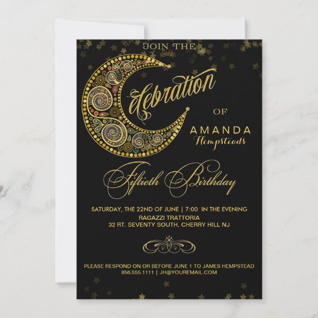 50° aniversario de la invitación a la fiesta (Anverso)