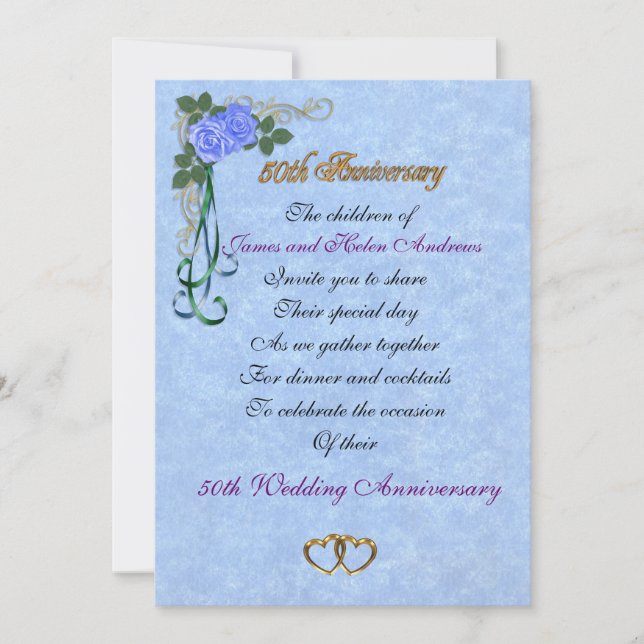 50° aniversario de la invitación a los padres (Anverso)
