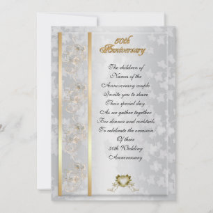 50 aniversario de la invitación elegante