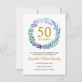 50° Aniversario de Oro Guardar la tarjeta de fecha