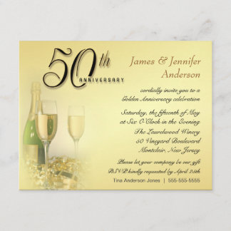 50° Aniversario de Oro invitaciones a la fiesta